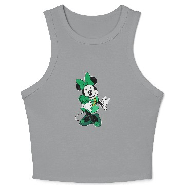 Discover Disney Retro Shamrock Minnie Mouse St. Patricks Day Hawaiians Crop Tank Top