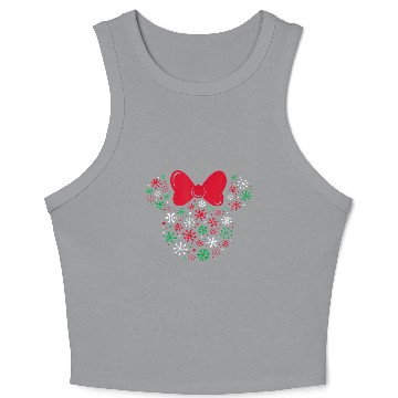 Discover Disney Minnie Holiday Snowflakes Baseball Jerseys Crop Tank Top