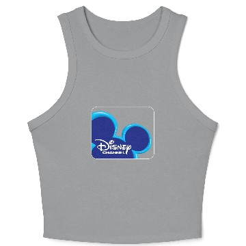 Discover Disney Channel  Mickey Mouse Blue Retro 2000s Logo Hawaiians Crop Tank Top