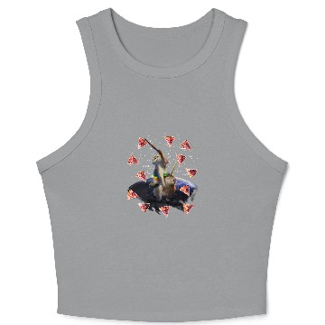Discover black cats Paws Space Galaxy Cat Riding capybaras Pizza Crop Tank Top