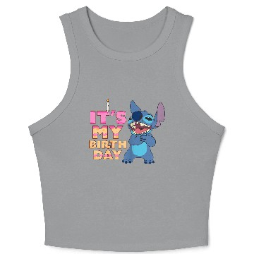 Discover Disney Lilo Stitch It's My Birthday Happy Text Stack Crop Tank Top