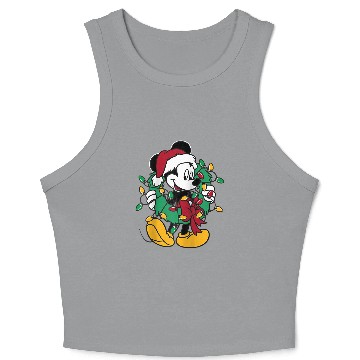 Discover Disney Mickey Mouse Christmas Lights Raglan Baseball Crop Tank Top Crop Tank Top