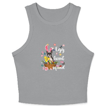 Discover Dog Boston Terrier Happy Easter Day Easter Colorful Egg Hunt Crop Tank Top