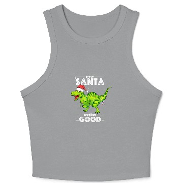 Discover Dinosaur Dino Dear Santa Define Good Christmas Lights Tree Rex Crop Tank Top