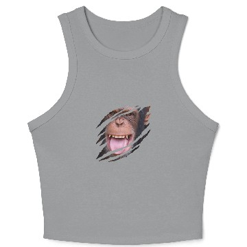 Discover Monkey Lover African Chimpanzee Eye Claw Chimp Monkey Face Silhouette 1 Crop Tank Top