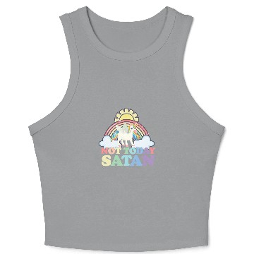 Discover Unicorns Not Today Satan Rainbow Crop Tank Top