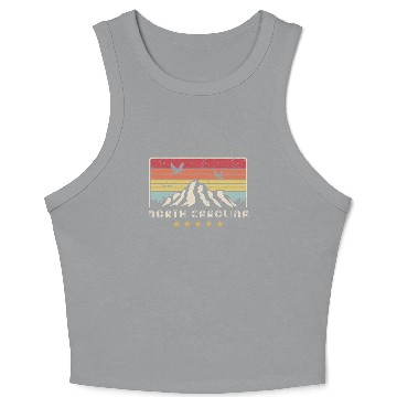 Discover North Carolina Retro Style NC Crop Tank Top