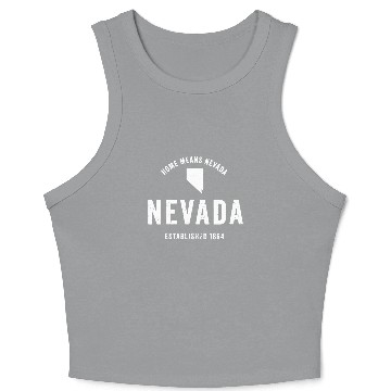 Discover Womens Nevada State Home State Retro Distressed Crop Tank Top