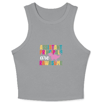 Discover Dinosaur Dino Assistant Principal School Teacher Appreciation Crop Tank Top