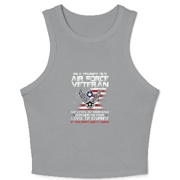 Discover Grumpy Old Air Force Veteran Proud Air Force Dad M Crop Tank Top