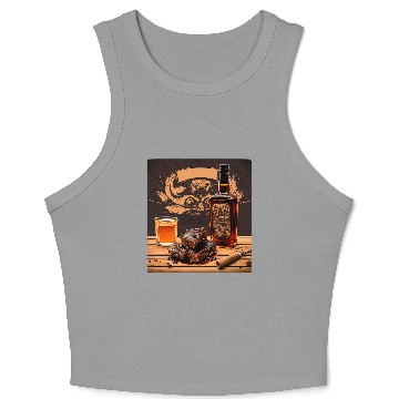 Discover BBQ Barbeque Whisky Bourbon Grilled Meat Drinking Grill Crop Tank Top