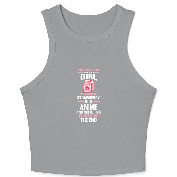 Discover Anime Sketching Strawberry Milk Crop Tank Top