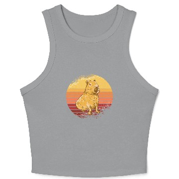 Discover capybaras Lover Nice capybaras Design Crop Tank Top