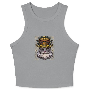 Discover Cat Paws Steampunk Maine Coon Cat Crop Tank Top