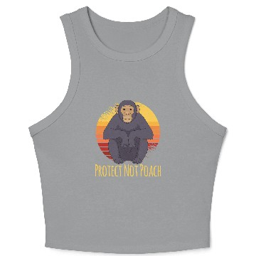Discover Protect Not Poach Ape Monkey Chimpanzee Crop Tank Top