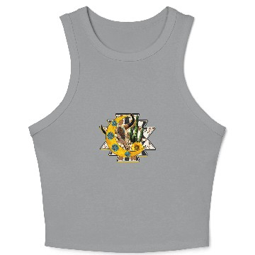 Discover Western Boho Bull Skull Cactus Cowhide Aztec Turqoise Moon Crop Tank Top