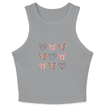 Discover Disney Mickey Mouse Flowers and Daisy Print Crop Tank Top Baseball Jerseys