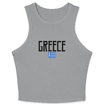 Discover Greece Flag Vintage Black Text Crop Tank Top