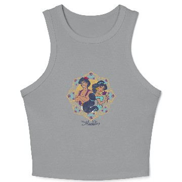 Discover Disney Aladdin Jasmine & Aladdin Circle Portrait Crop Tank Top