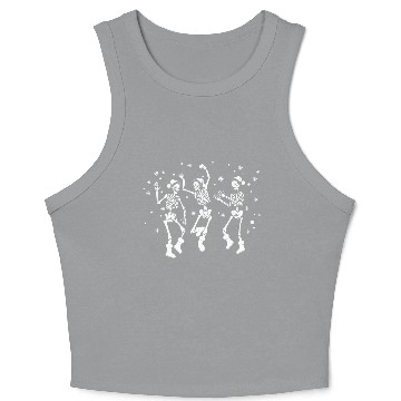 Discover Christmas Dancing Skeleton Party Crop Tank Top