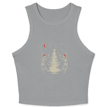 Discover Dancing Skeleton Christmas Christmas Crop Tank Top