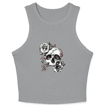 Discover Skull And Roses Premium Crop Tank Top