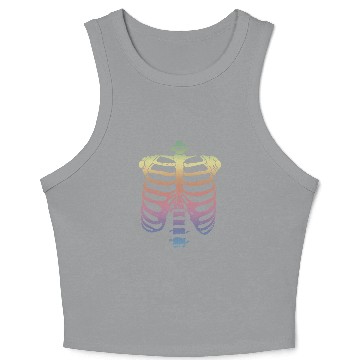 Discover Halloween Skeleton Rib Cage Crop Tank Top