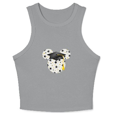Discover Disney Mickey Head Graduation Hat Star Fill Crop Tank Top
