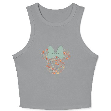 Discover Disney Minnie Mouse Spring Head Icon with Bow Springtime Baseball Jerseys Crop Tank Top