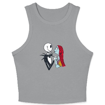 Discover Disney The Nightmare Before Christmas Jack and Sally Baseball Jerseys Crop Tank Top