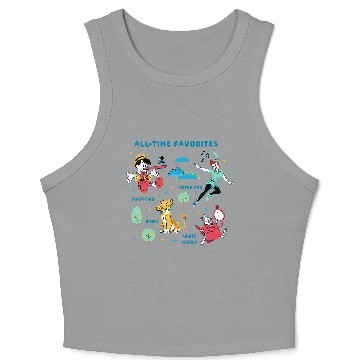Discover Disney Vintage Peter Pan, Pinocchio, Simba & White Rabbit Crop Tank Top