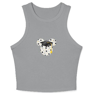 Discover Disney Mickey Head Graduation Hat Star Fill Crop Tank Top
