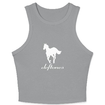 Discover Vintage Deftone White Pony Crop Tank Top