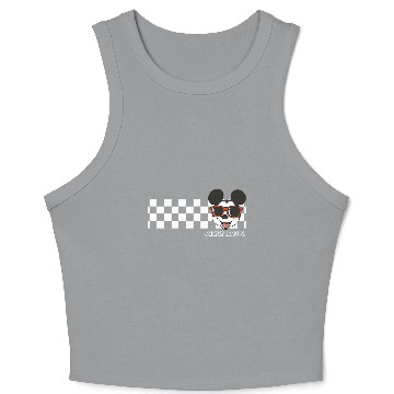 Discover Disney Mickey And Friends Mickey Mouse Checkerboard Stripe Crop Tank Top