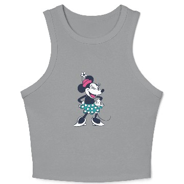 Discover Amazon Essentials Disney Standing and Winking Retro Minnie Baseball Jerseys Crop Tank Top