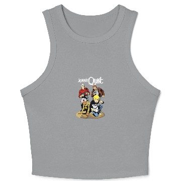 Discover 60s Jonny Quest Tribute with Main Characters Crop Tank Top