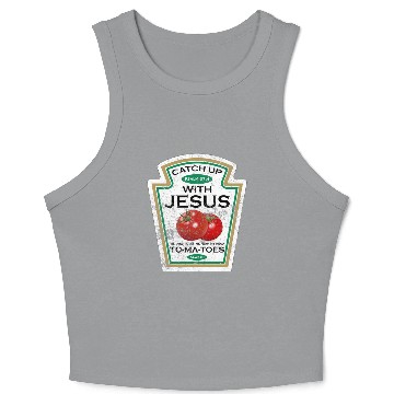 Discover Catch Up with Jesus, distressed Crop Tank Top