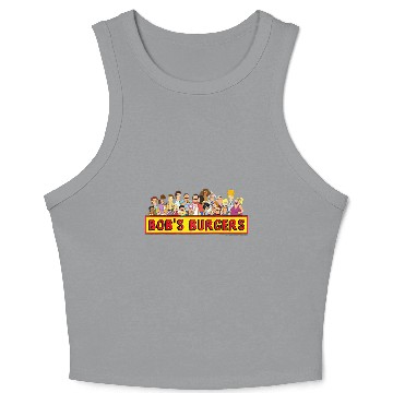 Discover bobs burgers all characters group shot logo raglan baseball Baseball Jerseys Crop Tank Top
