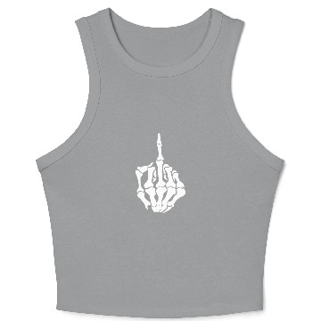 Discover Middle Finger Skeleton Bone Skull Grafitti Art Crop Tank Top