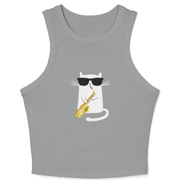 Discover Funny Cat Crop Tank Top