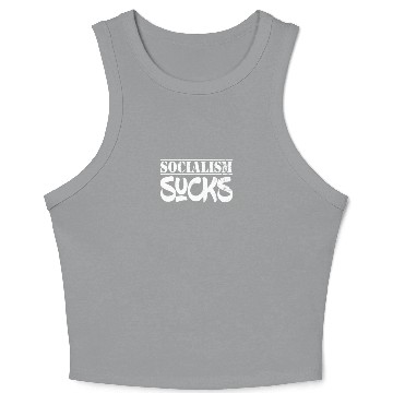 Discover Capitalism Anti Socialism Statement Crop Tank Top