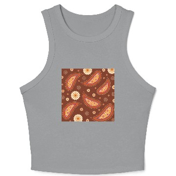 Discover Paisley Flowers Texture Pattern, Seamless Print Crop Tank Top