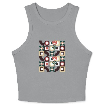 Discover Geometric pattern flower design Crop Tank Top
