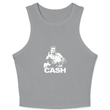 Discover Johnny Cash Finger Guitar Pose Crop Tank Top Crop Tank Top