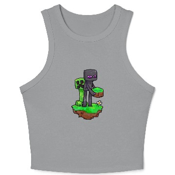 Discover Minecraft Creeper and Enderman Classic Crop Tank Top