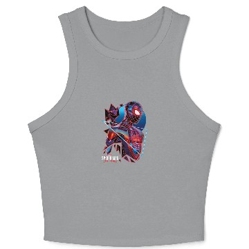 Discover Spider-Man Miles Morales Retro Geometric Shatter Crop Tank Top