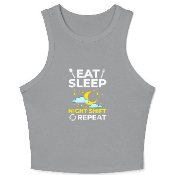 Discover Shift Work Night Job Worker Midnight Funny Coffee 2 Crop Tank Top