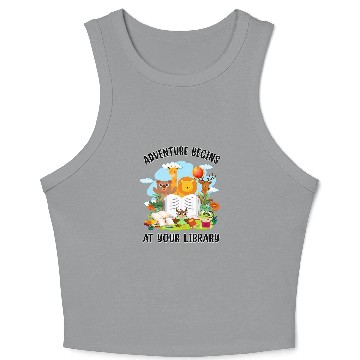 Discover Adventure Begins At Your Library Summer Reading 2024 8 Crop Tank Top