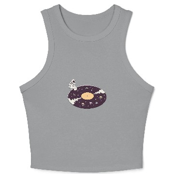 Discover Astronauts Planet Vinyl Record Space Astronaut Spacecraft Spaceman Crop Tank Top