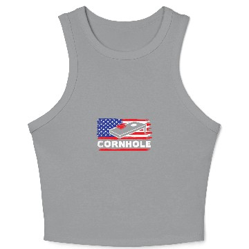 Discover Cornhole sports flag arts Crop Tank Top